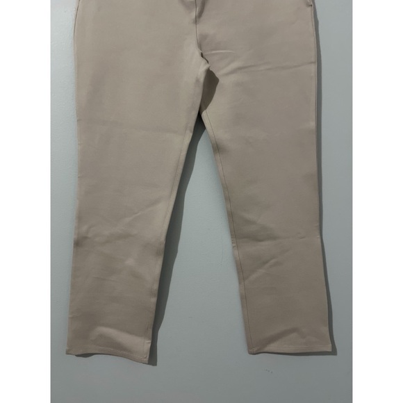 Quince Pants Women’s Large Petite LP Beige Ecru Ultra-Stretch Ponte Straight Leg - Picture 5 of 12